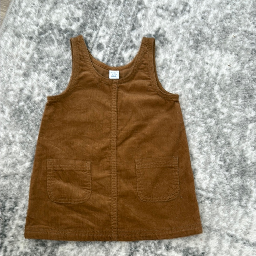 Brown Sleeveless Dress with Pockets